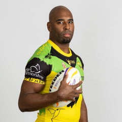 Image Of Michael Lawrence Holding Rugby Ball